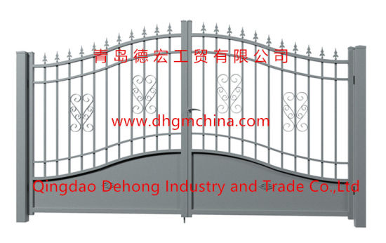Puertas de hierro forjado ornamentales de diseño simple