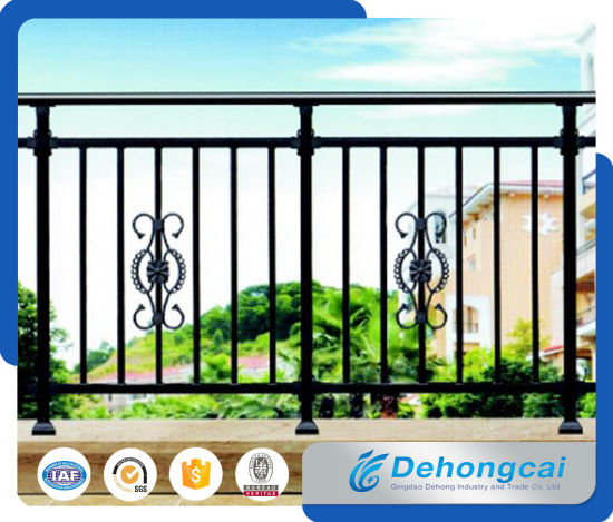 Barandilla de balcón de hierro forjado galvanizado de seguridad personalizado fabricado