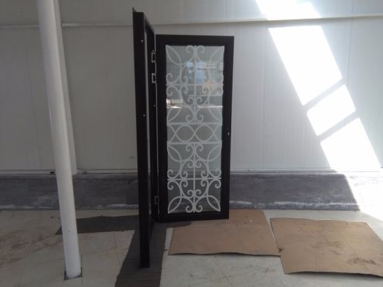 Puerta de entrada de acero galvanizado recubierto de polvo de venta caliente