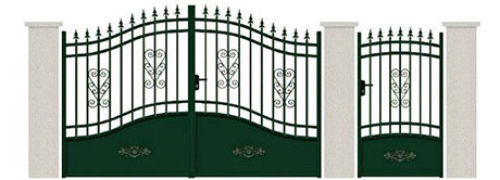 Puerta de hierro forjado comercial de alta calidad decorativa