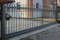 Puerta deslizante automática de seguridad residencial decorativa / puerta de entrada de acero