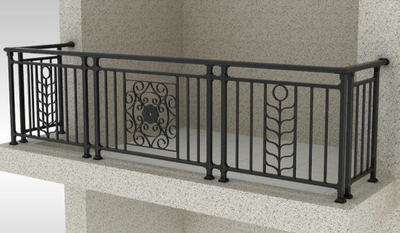Barandilla de balcón de acero galvanizado residencial conciso